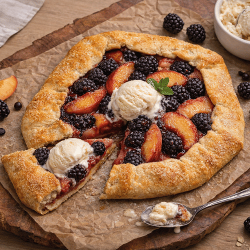 Szeder–őszibarack galette